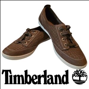 Timberland Earthkeepers Laser Cut Leather Boho Sneakers Cognac Waterbuck Size 10